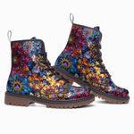 Leather Boots Vibrant Crystal and Gemstone Flowers