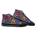 High-Top Canvas Shoes Vibrant Crystal and Gemstone Flowers