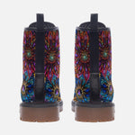 Leather Boots Vibrant Crystal and Gemstone Flowers