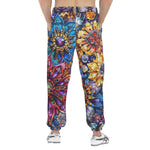 Men's Sweatpants Vibrant Crystal and Gemstone Flowers