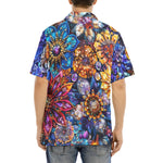 Hawaiian Shirt Vibrant Crystal and Gemstone Flowers