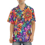 Hawaiian Shirt Colorful Flower designs and Crystals