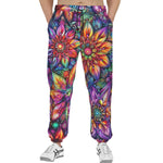 Men's Sweatpants Colorful Flower designs and Crystals
