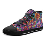 High-Top Canvas Shoes Colorful Flower designs and Crystals