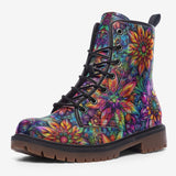 Leather Boots Colorful Flower designs and Crystals