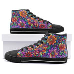 High-Top Canvas Shoes Colorful Flower designs and Crystals