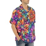 Hawaiian Shirt Colorful Flower designs and Crystals
