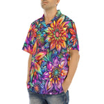 Hawaiian Shirt Colorful Flower designs and Crystals