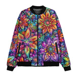 Bomber Jacket Colorful Flower designs and Crystals