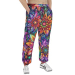 Men's Sweatpants Colorful Flower designs and Crystals