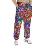 Men's Sweatpants Colorful Flower designs and Crystals