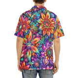 Hawaiian Shirt Colorful Flower designs and Crystals