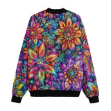 Bomber Jacket Colorful Flower designs and Crystals