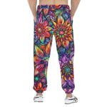 Men's Sweatpants Colorful Flower designs and Crystals