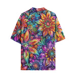 Hawaiian Shirt Colorful Flower designs and Crystals
