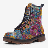 Leather Boots Bright Sparkling Gemstones Flowers