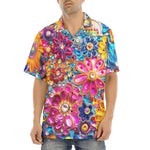 Hawaiian Shirt Bright Sparkling Gemstones Flowers