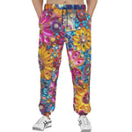 Men's Sweatpants Bright Sparkling Gemstones Flowers