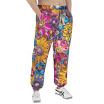 Men's Sweatpants Bright Sparkling Gemstones Flowers