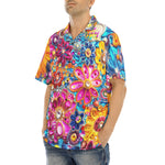 Hawaiian Shirt Bright Sparkling Gemstones Flowers
