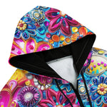 Men's Zip Up Hoodie Bright Sparkling Gemstones Flowers