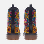 Leather Boots Bright Sparkling Gemstones Flowers