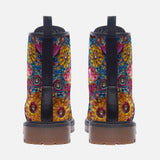 Leather Boots Bright Sparkling Gemstones Flowers