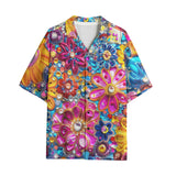 Hawaiian Shirt Bright Sparkling Gemstones Flowers