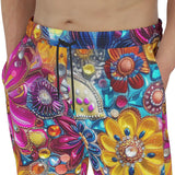 Men's Sweatpants Bright Sparkling Gemstones Flowers