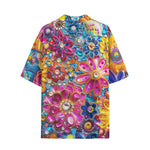 Hawaiian Shirt Bright Sparkling Gemstones Flowers
