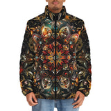Down-Padded Puffer Jacket Colorful Mandala Digital Art