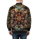 Bomber Jacket Colorful Mandala Digital Art