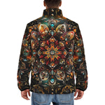Down-Padded Puffer Jacket Colorful Mandala Digital Art