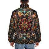 Down-Padded Puffer Jacket Colorful Mandala Digital Art