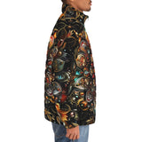 Down-Padded Puffer Jacket Colorful Mandala Digital Art