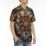 Men's Polo Shirt Colorful Mandala Digital Art
