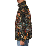 Down-Padded Puffer Jacket Colorful Mandala Digital Art