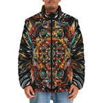 Down-Padded Puffer Jacket Colorful Mandala Pattern