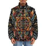Down-Padded Puffer Jacket Colorful Mandala Pattern