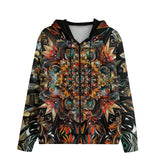 Men's Zip Up Hoodie Colorful Mandala Pattern