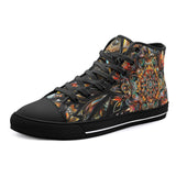 High-Top Canvas Shoes Colorful Mandala Pattern