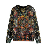 Men's Zip Up Hoodie Colorful Mandala Pattern