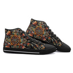 High-Top Canvas Shoes Colorful Mandala Pattern