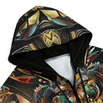 Men's Zip Up Hoodie Colorful Mandala Pattern