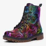 Leather Boots Swirling shapes and Vibrant Colors