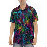 Men's Polo Shirt Swirling shapes and Vibrant Colors