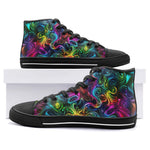 High-Top Canvas Shoes Swirling shapes and Vibrant Colors