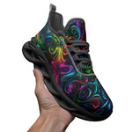 Sports Mesh Sneakers Swirling shapes and Vibrant Colors