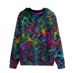 Men's Zip Up Hoodie Swirling shapes and Vibrant Colors