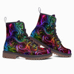 Leather Boots Swirling shapes and Vibrant Colors